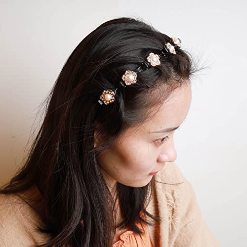 YienDoo Pearl Crystal Hair Band Gold Crystal Flower Bangs frizura kopče ukosnica okrugli biser traka za glavu Bridal Crown Tiara Hair