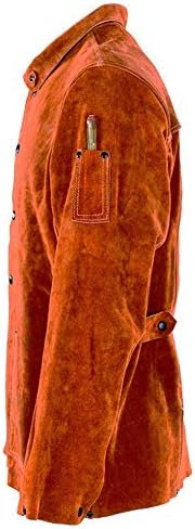 Qeeelink kožna zavarivačka jakna s kapuljačom otpornim na plamen, jakne od kravlje kože od kravlje kože s kapuljačom za muškarce i žene, 4xl