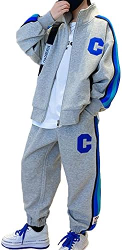 Miaeowve Kids Boys TrackSuit pulover s dugim rukavima sa punim zip kapuljačom i jogging dukseci 2 komada set odjeće