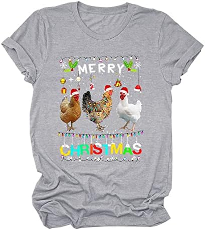 Smiješne božićne majice za žene smiješne pinotvoriteljske grafičke tee Crewneck kratki rukav ljetni vrhovi novost Novost bluza za