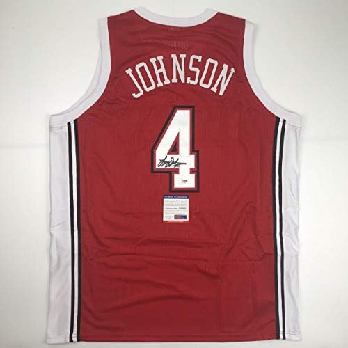 Autographing / potpisan Larry Johnson Unll Red College košarkaški dres PSA / DNK COA