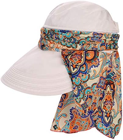 Ženski šešir za sunčanje sa odvojivim krunom i šalkom za vrat za zaštitu od sunca, štitnik za zaštitu od sunca zaklopke Ljeto Širok