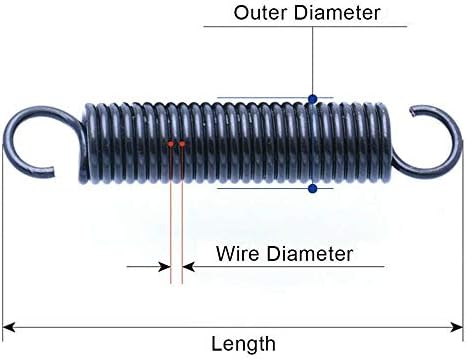 Ahegas Springs Promjer žice 2 mm zatezanje tenzija s kukama čelik Mali produžni proljetni vanjski promjer 16mm Dužina 50-100mm 1pcs