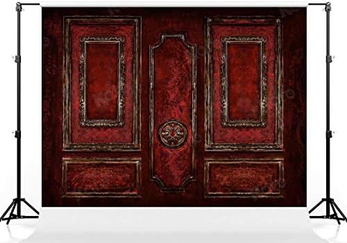 Kate 6.5×6.5 ft prazna soba crveni pod klasična unutrašnjost Photo pozadina drvena vrata panela pozadina Photo Studio rekviziti za