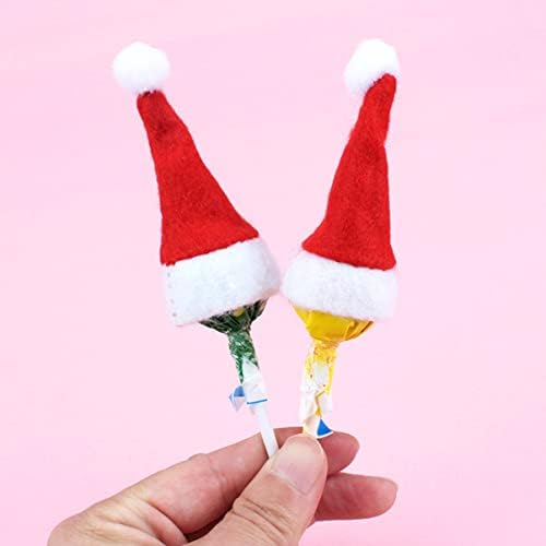 Amosfun Santa šeširi rasuti mini Santa šešir šeširi pig crafts sol cookie-24kom Lollipop šeširi svečani slatki Mini Božićni šeširi Božićna kapa zabava favorizira bombone pakovanje Lollipop dekor za zabavu candy Hat