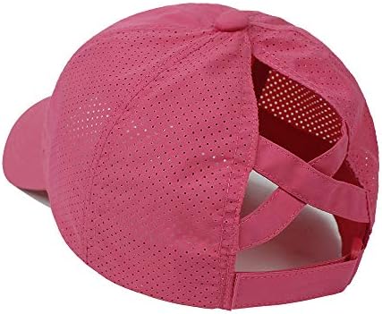 Bonvince Womens Criss Cross Ponytail bejzbol kapa Podesiva visoka neuredna lepinja Ponycap Veliki rub ljetni UV zaštitni šešir