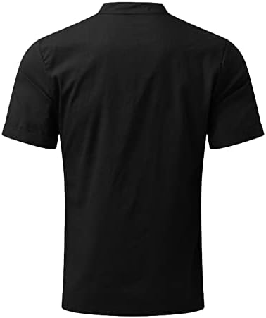 XXBR 2022 Ljetne pamučne majice za muške kratkih rukava majica mock vrat casual labava fit udobna plaža