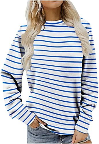 2022 jesenske zimske košulje za žene Dressy Casual Dugi rukav prugasti pulover slatki labavi kroj kroj kroj tunika