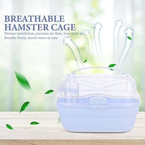iplusmile Clear Tub hamster Cage, prenosiva putna torbica za nošenje hrčaka putni nosač za hrčak sa ručkom za štakorske Gerbile zečji