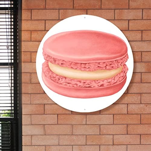 Italijanski Pink Macarons Dobrodošli na ulazna vrata Snack Food Metal znak Sretan božićni zid umjetnost Vintage metalni vijenac potpisuje