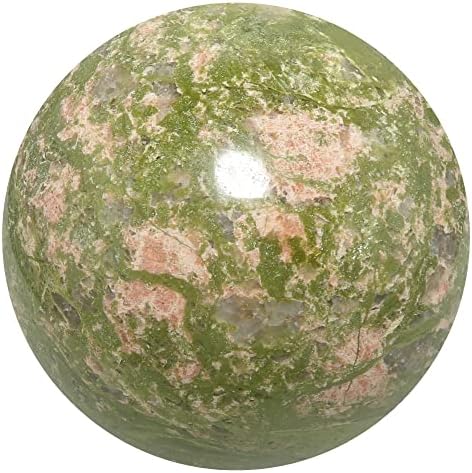 Satenski kristali Unakite sfera Ljubav zelena ružičasta liječenje kristalne kugle 2,25-2,5 inča