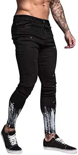 HATROP LONG Hlače za muškarce muški casual srednje struk Slim Jeans Pant Boja patentni zatvarač patentni patentni pantalone