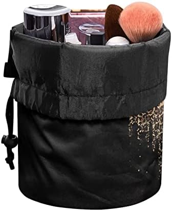 Poceacles crne usne Leopard dizajn vezica kozmetičke torbe za žene, prijenosni sklopivi putna torba za šminkanje toaletne torbe Kanta