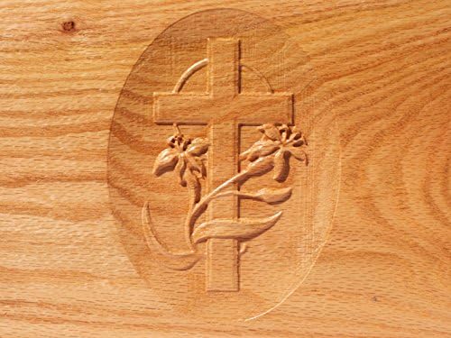 Kremation urn - Deluxe Hrast Wood - Križni rezbarenje