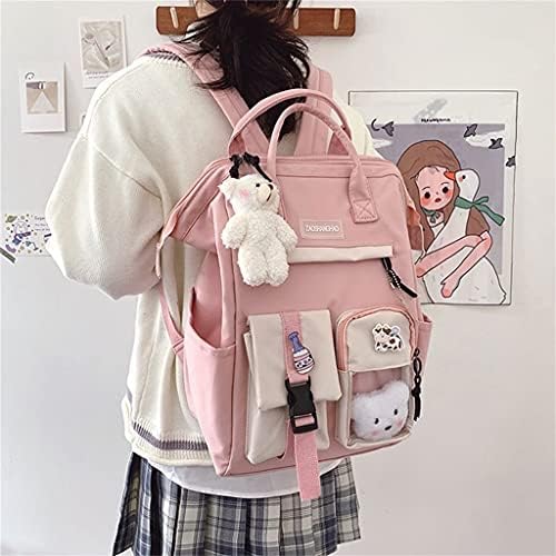 CM C & M Wodro Kawaii ruksak za djevojke Žene sa PIN medvjedićim dodacima Slatka fakultetska ruksaka za reflektoru za laptop