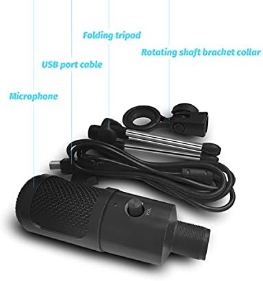 SiZHENG mikrofon za snimanje, kondenzator USB mikrofon Plug and Play sa postoljem za stativ PC mikrofon za Podcasting, Snimanje glasa,