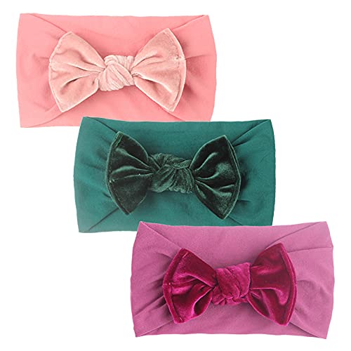 Baby Girl Bow Headbands traka za glavu traka za kosu čvrsta rastezljiva dodatna oprema za glavu luk 3kom baby Hair Turban