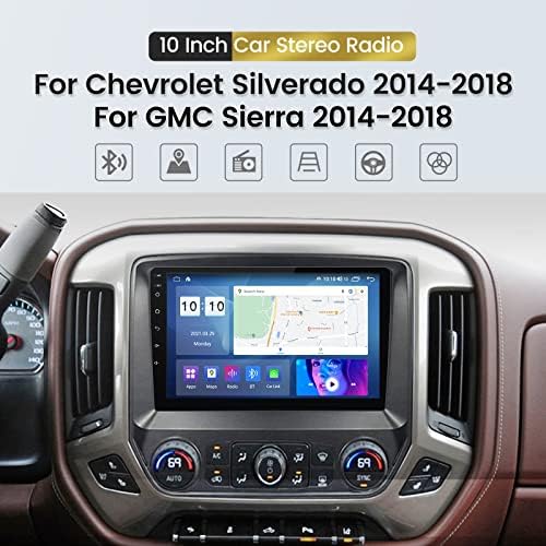 Biorunn Android 10 Auto Radio Stereo za Chevrolet Silverado GMC Sierra 2014-2018, 10.1 Osmojezgarno jezgro ugrađeni bežični automobil-Igrajte