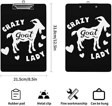 Crazy Goat Lady hard Plastic Clipboard lesonit akril Clipboards sa low profile Clip Standard A4 Letter Size