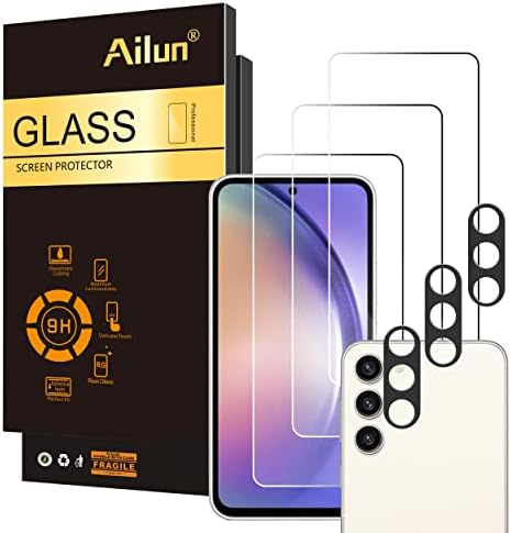 Ailun 3-Paketna staklena Zaštita ekrana za Galaxy A54 5G[6,4 inča] + 3-Paketna zaštita sočiva kamere, 0,33 mm Ultra Clear futrola