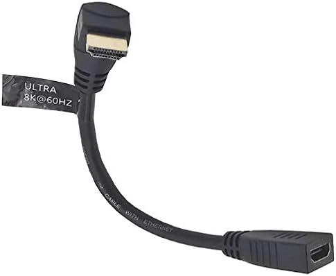 Seadream 6inch 6 90 stupnjeva HDMI produžni kabel, 8K ultra brzi HDMI 2.1 podržava 8k @ 60Hz 4k @ 120Hz HDCP 3D, kompatibilan sa UHD TV-om, Blu-ray-om, PS3 / 4