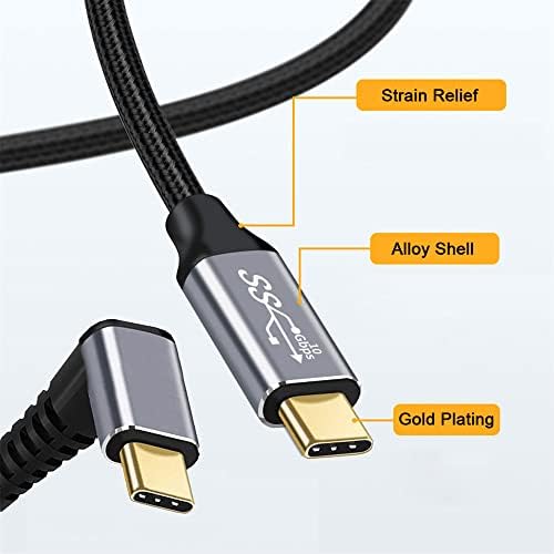 NFHK 90 stupnjeva dolje ugaona tip-c USB-C muški za muški USB3.1 10Gbps 100W podatkovni kabel za prijenosnog telefona 100cm