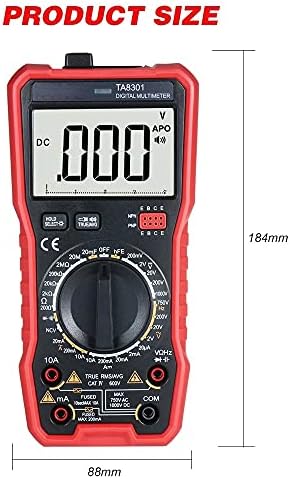 Slatiom TA8301 Digitalni multimetar Professional Tester True RMS Multimeter Višenamjenski tester Glas Realings Ohm NCV merač napona