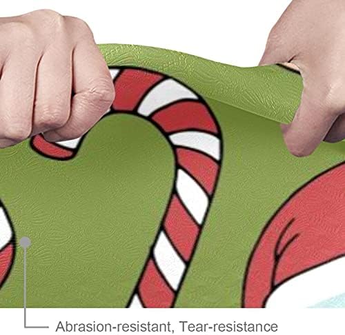 Debela neklizajuća Vježba & amp; fitnes 1/4 prostirka za jogu sa božićnim čarapama bomboni Santa Claus crveno zeleni Print za Yoga Pilates & podna fitnes Vježba