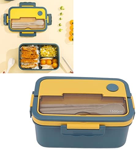 BENTO kutija za ručak, dobro zatvorena odjeljka kutija za ručak 1500ml otporan na toplinu sa štapićima kašikom za piknik za studente