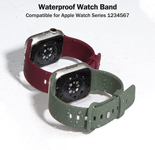 Greda, kompatibilan za Apple Watch Band 38mm 40mm 41mm 42mm 44mm 45mm, Udaton Mekani silikonski vodootporan Podesivi sportski bend Kompatibilan je za Apple Series 8 7 6 5 4 3 2 1 IWATCH za žene muškarci