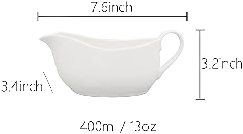 123arts Gravy Boat keramički čamac za sos za prelive za salatu kremasta čorba crni biber, 400ml