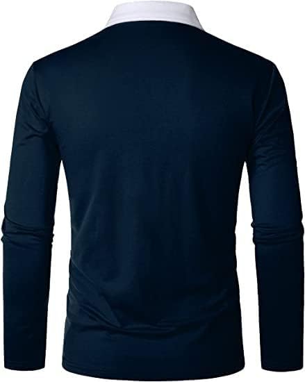 Xxbr muške patentne polovice dugih rukava zip patchwork rever ovratnik golf vrhovi jesen casual mišić majica za posao