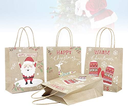 Poklon torba za poklon za poklon 12pcs Božić kraft papirna vrećica za omotavanje slatkih tiskarskih poklona torbica bombona za pohranu