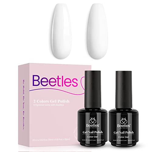 Beetles komplet Gel lakova za nokte bijele boje-2kom 15ml svijetle bijele boje Set Gel lakova Soak Off U V LED gel laka za nokte All