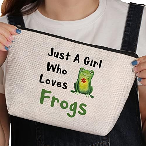 Qordyum Funny frog zipper torba za šminkanje putna kozmetička torba samo ko voli žabe pokloni za žene žabe Lover rođendanski poklon za žene najbolji prijatelji sestra