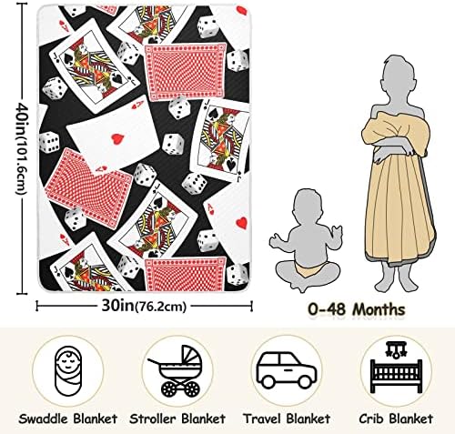 Swaddle pokrivač blackjack kartice JOKER Pamučna pokrivačica za dojenčad, primanje pokrivača, lagana mekana prekrivačica za krevetić,