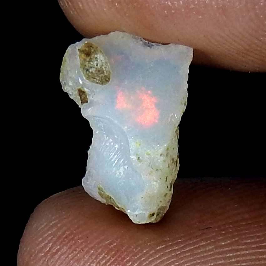 Jewelgemscraft ™ 02.40CTS. Ultra vatra sirovi opal kamen, prirodni grubi, kristali dragog kamenja, etiopska opal rock, nakit pravac, liječenje čakre, energetski kamen, labav dragulj, 12x8x6mm