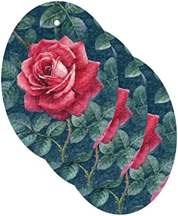 Alaza Crvena ruža Cvijeće cvjetno vintage prirodne spužve Kuhinjski celulozni spužva za posuđe Perilica kupaonica i čišćenje domaćinstava,