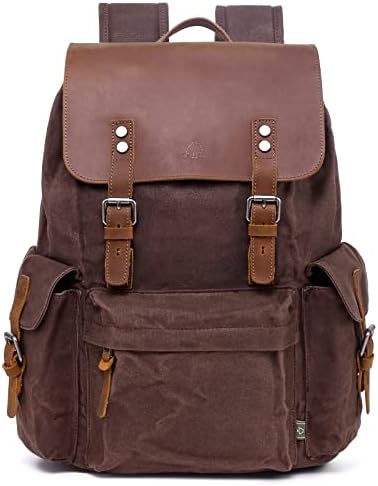 TSD brend voštani platneni kožni ruksak Vintage ruksak za Laptop, ramenski ruksak za planinarenje na otvorenom, ležerni ruksak za