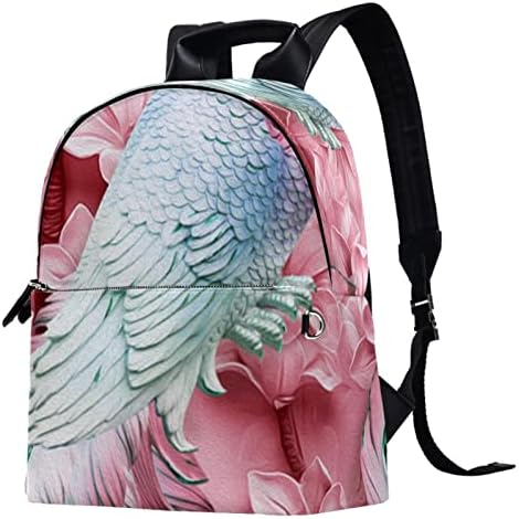 Tbouobt kožna putni ruksak lagani laptop ležerni ruksak za žene muškarci, moderna umjetnost životinja ružičasta pauna