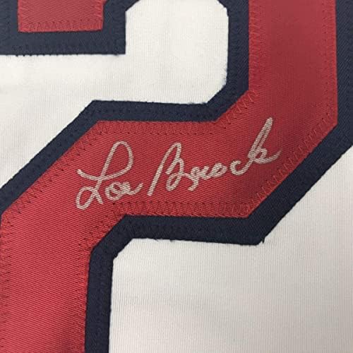 Autographing / potpisan Lou Brock St. Louis Bijeli bejzbol dres JSA COA