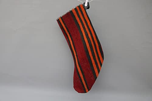 Sarikaya Jastuk Božićne čarape, crvene čarape, prugaste božićne čarape, Kilim čarapa, čarapa Santa Cruz, Božićne čarape, 512