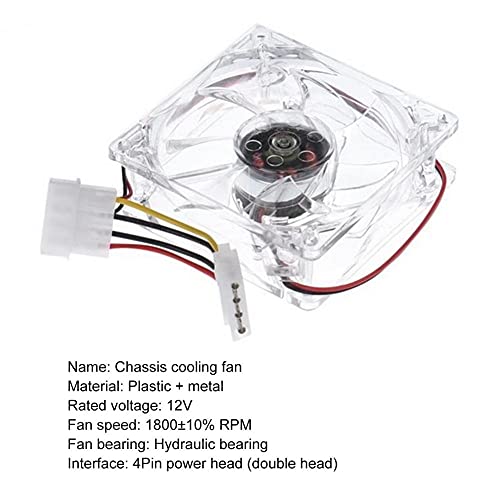 DLOETT PC računar CPU Fan 80mm ventilator za hlađenje sa plavim Led svjetlom 8025 8cm Silent 12v LED Svjetleća šasija Molex 4D utikač