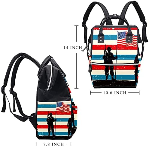 Neovisnost sjećanja U USA Flagpg ruksak za pelena s promjenom vrećica za dječje djevojke Dječje djevojke mama torba