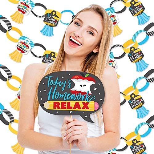 Big Dot of Happiness Teacher Retirement-banner and Photo Booth Decorations - Happy Retirement Party Supplies Kit-Doterrific Bundle