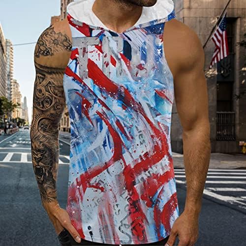 Retro Patriots Mišićni fit tenkovi za muškarce Brzi košulje za vježbu sa duhovnim vježbanjem bez rukava, Sjedinjene Američke Države
