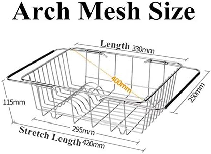IJWOA multifunkcionalni podesivi sudop sutkinje za sušenje za sušenje od nehrđajućeg čelika Organizator Kuhinja Organizator Košarica