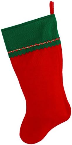Monogramirani me vezeni početni božićni čarapa, zeleni i crveni filc, početni a