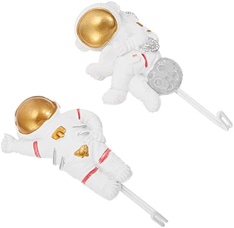 Bestsporble 2pcs Stipklinke na zidovima, kuke za astronaut kuke astronaut slijetanje na mjesečevim kukama za viseće privjeske ručnike