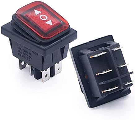 UNCASO 2PCS vodootporan zasumni prekidač 6 pin uključen / isključen / na 3 poziciju crveno osvijetljeno 250V / 16A 125V / 20A prebacivanje
